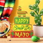 Marsui 4 Pcs Cinco De Mayo Decorations Wooden Mexican Table Signs - Image 2