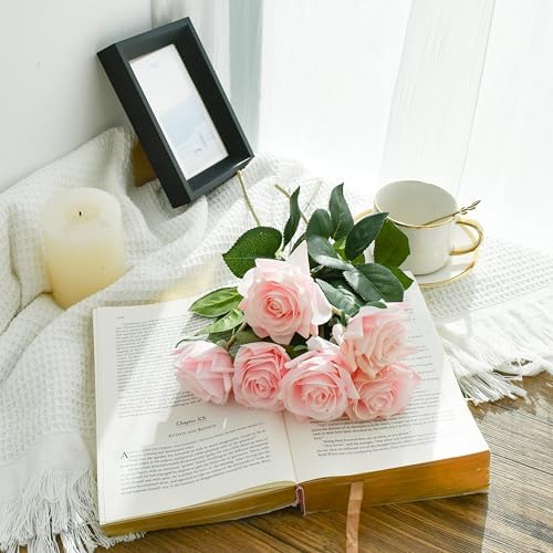 Mandy's Artificial 10 Stems Silk Light Pink Rose - Image 3