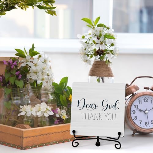 Modern Farmhouse Decor, Home Decor For Living Room, Boho Chic Aesthetic Shelf Decorations, Christian Dear God Sign, Farm House Entryway Tv Stand Fireplace Coffee Table Decoration (08) - Image 3