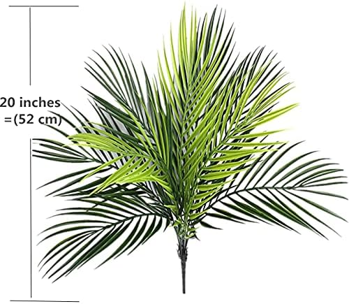 CATTREE Artificial Palm Plants, Faux Tropical Plant Plastic Shrubs Fern Leaves Coconut Tree Fake Bushes for Indoor Outdoor Verandah Office Table Centerpieces Arrangements DIY Decoration - 1 Pcs - Image 5