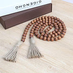 RAMIRABI 58in Wood Bead Garland, Farmhouse Rustic Country Decor, Brown - Image 4