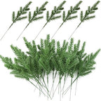 TIHOOD 62PCS Artificial Pine Needles Branches Garland-6.7x2.0 Inch Green Plants Pine Needles,Fake Greenery Pine Picks for DIY Garland Wreath Christmas Embellishing and Home Garden Decoration by Tihood