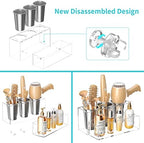 HIIMIEI Hair Tool Organizer, Acrylic Hair Dryer Holder, Bathroom Countertop Blow Dryer Stand Storage, Vanity Organizer for Accessories, Makeup, Flat Irons, Curling Irons, and Toiletries (Clear) - Image 3
