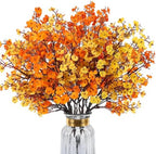 8Pcs Artificial Fall Flowers Real Touch Flowers Decorations,Orange Yellow by HIAGROW