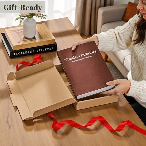 JARLINK Decorative Books, Set of 3 Stackable Fake Book Storage Boxes, Brown - Image 6