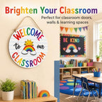 Fall Classroom Decor, Welcome to Our Classroom Sign, Classroom Door Sign with Seasonal Icons, Teacher Classroom Decor, Back to School Decorations, Teacher Door Hanger for Preschool Kindergarten Elementary - Image 4