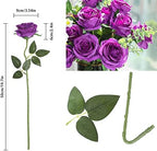 10pcs Purple Flowers Artificial Purple Rose with Stem Realistic Silk Flower - Image 6