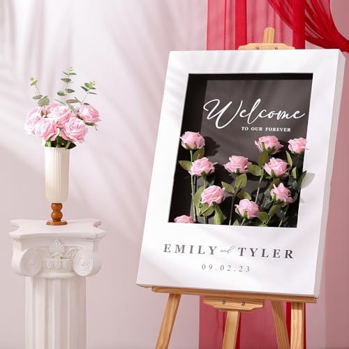 10pcs Pink Roses Artificial Flowers, Realistic Faux Rose with Long Stem - Image 4