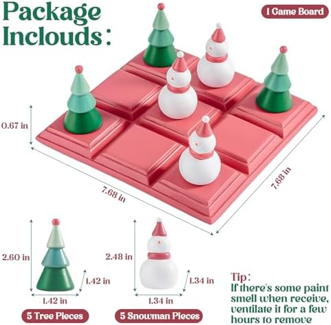 WDS WONDROUS Christmas Tic Tac Toe with Snowman & Trees, Coffee Table Decor - Image 3