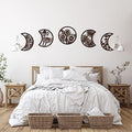 Jetec 5 Pcs Moon Phases Wall Art Decor, Wooden, Brown, 10.6 Inch, Flower by Jetec