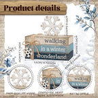 4 Pcs Winter Table Decorations, Mini Wooden Book Signs - Image 2