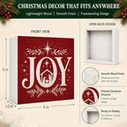 Christmas Decorations Joy Nativity Red Christmas Snowflake Xmas Wood Sign - Image 4