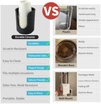 Dobbyby Ceramic Bathroom Cup Dispenser with Stylish Vertical Stripes - Disposable Mouthwash Cup Holder Holds 3-4oz Paper Cups for Rinsing Cups on Bathroom Vanity Countertops (Matte Black) - Image 2