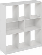 Furinno DALY Book Shelf, 8-Cube Bookshelf, Horizontal Cube Storage Organizer - Image 5