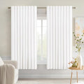 MIULEE Pure White Back Tab Blackout Curtains 52x63 Inches Long 2 Panels Set | by MIULEE