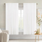 MIULEE Pure White Back Tab Blackout Curtains 52x63 Inches Long 2 Panels Set | by MIULEE