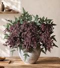 Fake Flowers 35 Inch Berry Stems Faux Flowers for Vase 3 Pcs Realistic Faux Berry Spray for Home Decor Table Office DIY Bouquet Wedding Bedroom Party Farmhouse Mantel(Dusty Plum) by FancyPlus