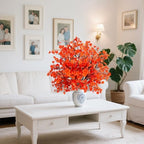Babys Breath Artificial Flowers 8 Bundles Orange Real Touch UV Resistant Fake Flowers Silk Faux Flowers for Vase Home Office Wedding DIY Floral Indoor Outdoor Centerpiece Table Decoration - Image 5