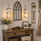 Rustic Mason Jar Sconces Wall Decor, Rustic Brown, Set of 2 - Image 5