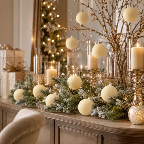 4IN Velvet Ornaments for Christmas Tree,6PCS Large Christmas Ornament Set - Image 6