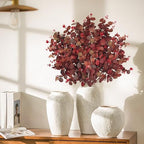6PCS Fall Stems for Vases- Faux Burgundy Eucalyptus Stems, 31inch - Image 6