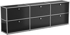 Modern Storage Cabinet Black H, Home Office Cabinet, Versatile Free-Standing by ARVORAHome