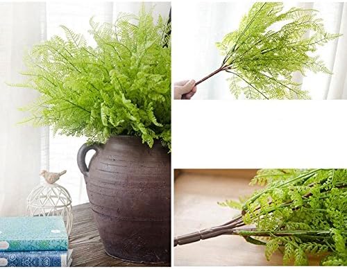 Artificial Shrubs Bushes, Plastic Fern Leaves Persian Grass Fake Plants 4ps - Image 4