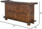 Pemberly Row 78" Farmhouse Wood Freestanding Island Home Bar Unit, Stemware - Image 11