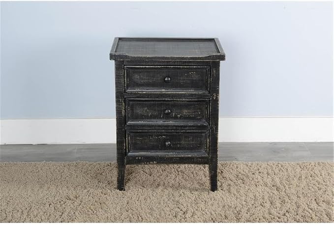 Sunny Designs Marina Black Sand Wood End Table - Image 3