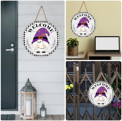 Interchangeable Gnome Welcome Sign Halloween Fall Porch Decor - Image 6