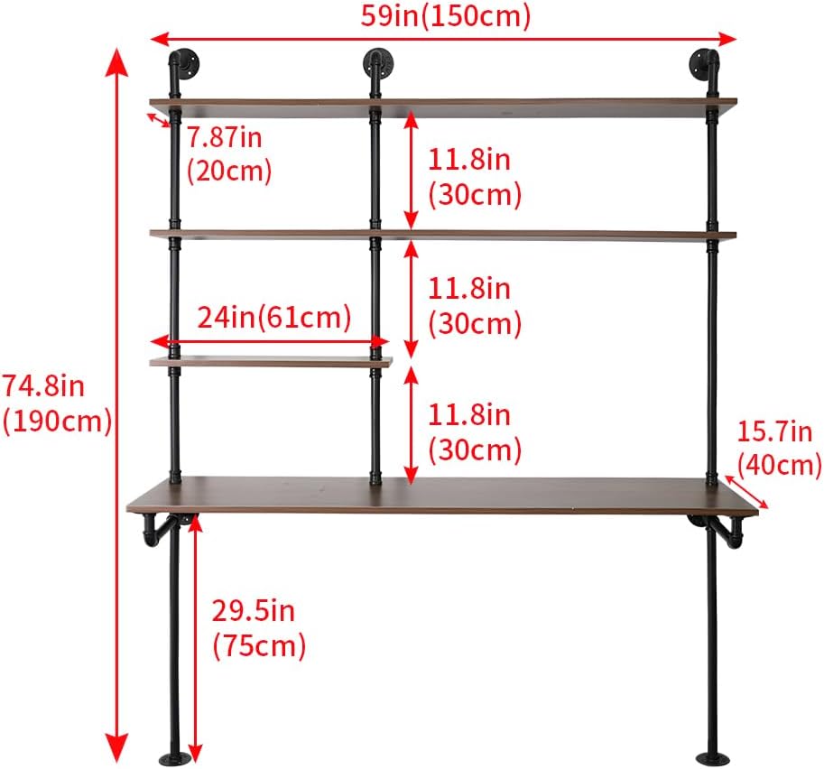 Industrial Pipe Computer Desk - Image 3