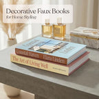 MESMOS Decorative Books for Shelves, Coffee Table Decor Faux Books for Decoration, Works as Hidden Storage Box, Magnetic Closure, Linen Texture, Packaged in another Aesthetic Fake Book (Home & Living) - Image 2