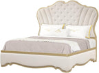 First of a Kind Athena Luxury 4-Piece Queen Bedroom Set in Ivory - Image 2