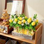 Summer Lemon Mason Jar Centerpiece Set of 3 with Wood Tray - Image 4