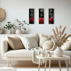 DONFENTHY 3 Pcs Red Bedroom Decor Red Rose Wooden Wall Decor Red Bathroom Inspirational Farmhouse Office Decor With SHE Bible Words Signs For Women Girl Bedroom Home (12x4Inch) - Image 2