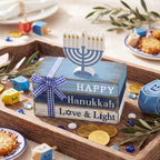 4 Pcs Hanukkah Table Decor for Home Chanukah Tiered Tray Decor - Image 2