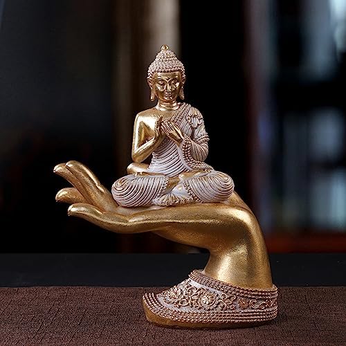 Buddha Statue for Home Decor Gold 8.7"- Buddha Statues for Zen Decor - Buddha Statue Large for Spiritual-Buddha Decor for Living Room-Buda–Indoor Buddha Gift for Relaxation, Meditation or Shrine - Image 4