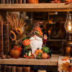 Fall Gnomes Pumpkin Statue for Thanksgiving Decorations 6in, Autumn Decor - Image 3