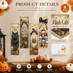 Nostalgic Halloween Sign,Ghost Skeleton Hanging Signs,Entryway Decor Wall - Image 3