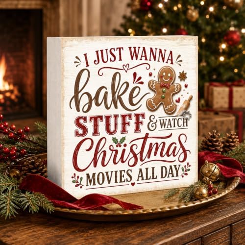 Christmas Decorations Gingerbread Wooden Box Sign - Image 3