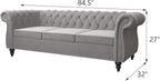 Chesterfield 3 Seater Sofa, Modern Velvet Tufted Couch 3 Seater - Image 2