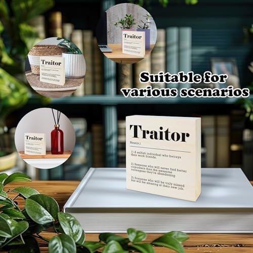 Funny Wooden Sign - Coworkers Leaving Traitor Gifts, Going Away Job Gifts - Office Home Decor And Accessories (5x5 Inches) - A01 - Image 3