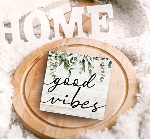 SRADMO Botanical Eucalyptus Leaves Wood Box Sign Desk Decor - Image 5