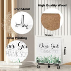 Modern Farmhouse Decor, Home Decor For Living Room, Boho Chic Aesthetic Shelf Decorations, Christian Eucalyptus Dear God Sign, Farm House Entryway Tv Stand Fireplace Coffee Table Decoration (09) - Image 2