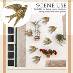 6 Piece Vintage Swallow Wall Decor, 4.7 Inch 3D Resin Bird Art Sculptures - Image 6