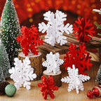 Wenqik 16 Pcs Wooden Snowflake 3D Centerpieces,Red White by Wenqik