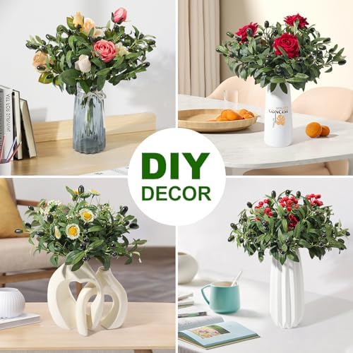 30pcs 10” Faux Olive Leaves Fake Olive Branches for Small Vase - Image 6