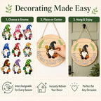 Halloween Door Sign, Interchangeable Gnome Door Sign, Seasonal Gnome Decor for Front Door, Gnomes Decorations for Home, Fall Gnomes Decorations, Cute Gnome Decor for Women - Image 5