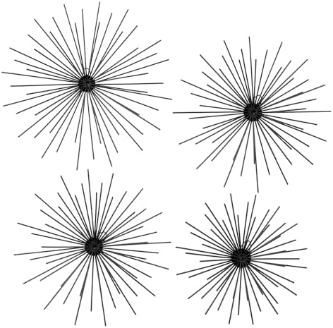 Shimeyao 4 Pcs Black Starburst Wall Decor Metal 3D Spike Wall Art Set - Image 2