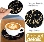 Queekay House Warming Gifts New Home Farmhouse Coasters Set of 6, Gold - Image 3